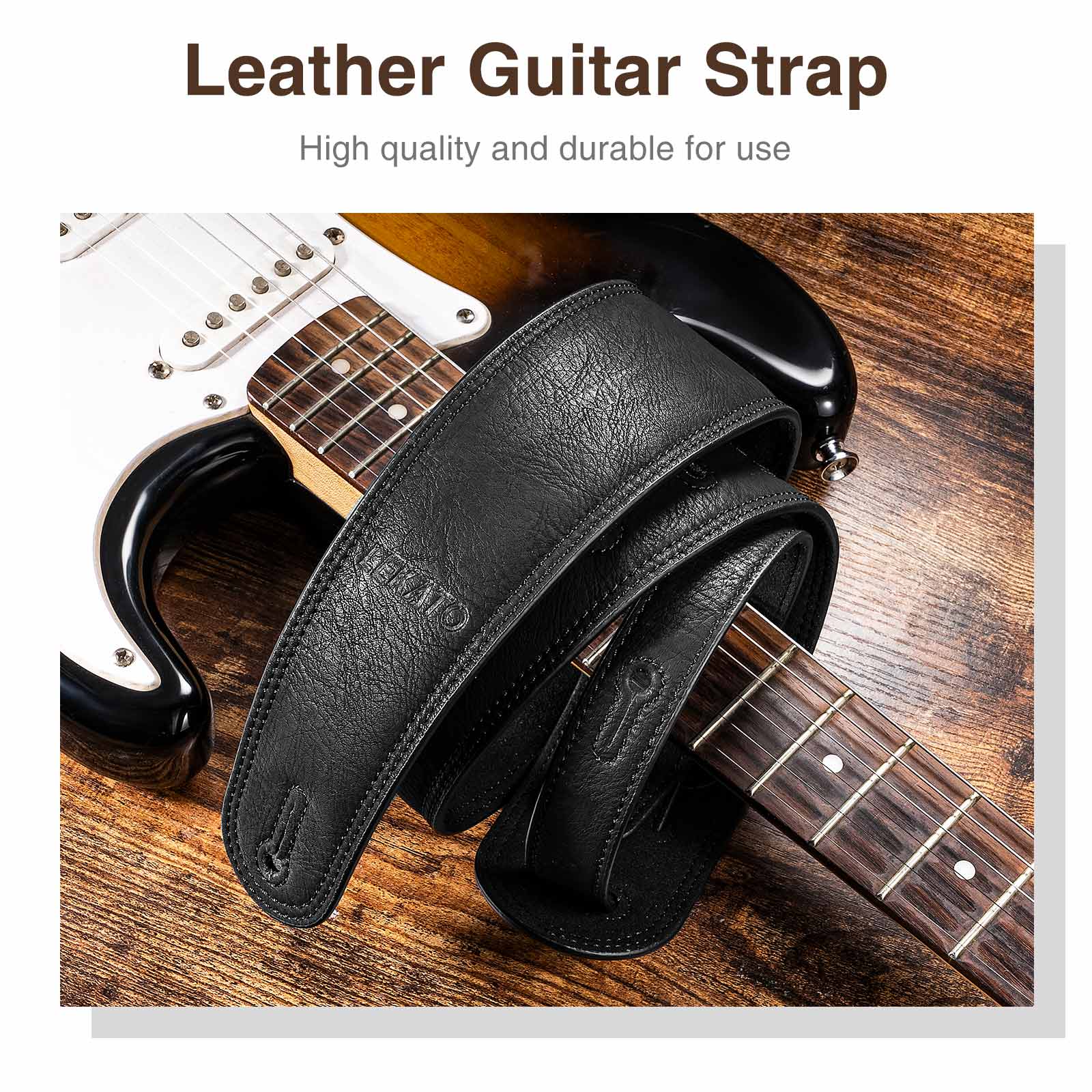 Guitar Strap Padded - Lekato Artisan レザー ベース ストラップ 手作り