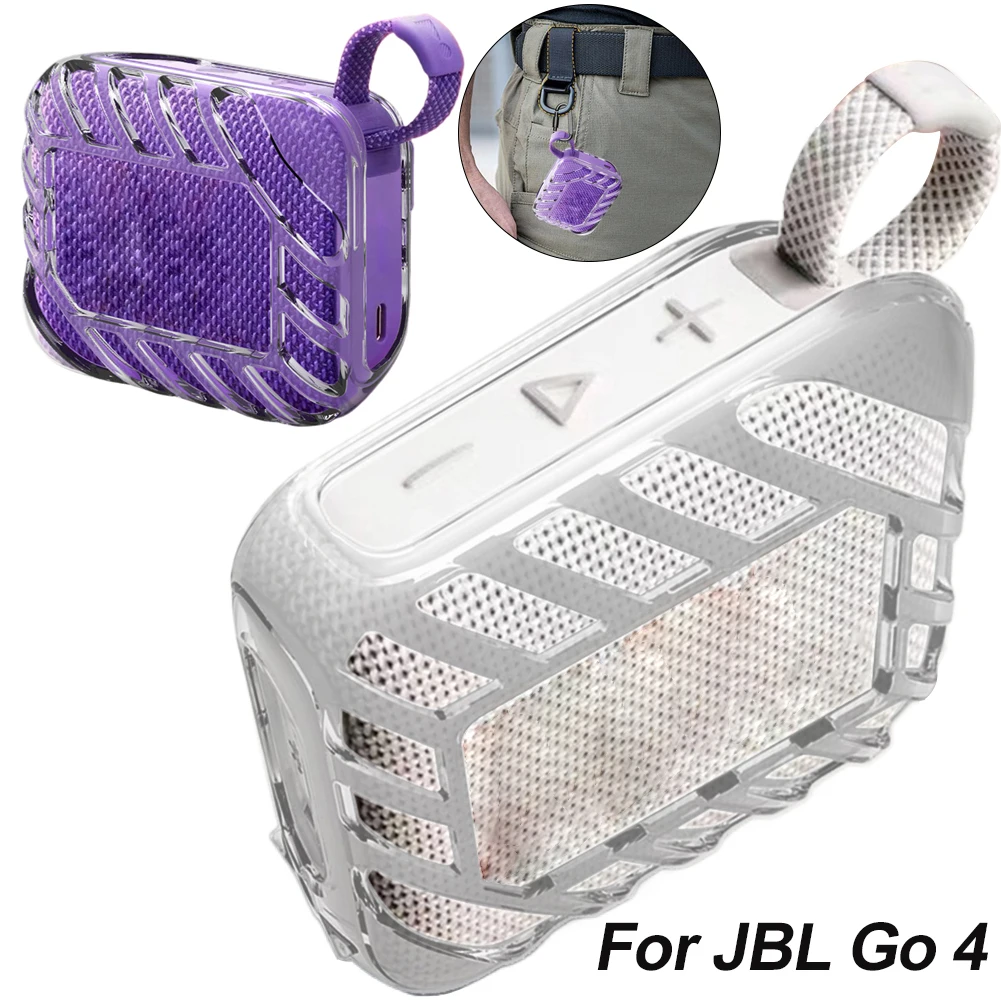 Jbl Speaker Go 4 - JBL Go 4 ケース耐衝撃 TPU 保護カバー透明キャリングケースハンドルスピーカーアクセサリー