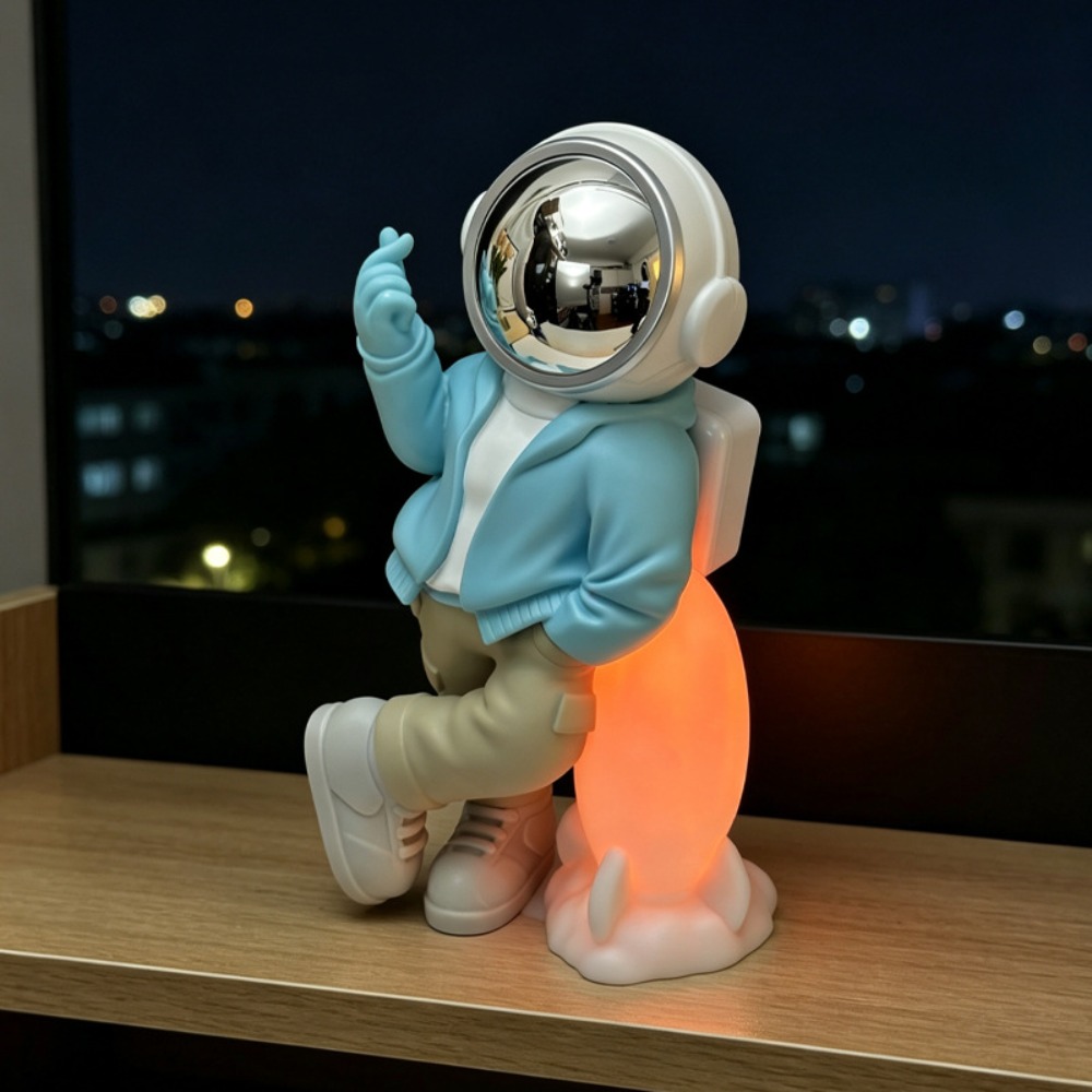 Audio Music Spotify - 宇宙飛行士ロケット Bluetooth スピーカー LED ナイトライト付き FM