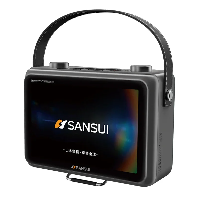 Audio Music To Lyrics - 山水K115 80Wハイパワーサブウーファー、10.1インチHDスクリーン搭載、Bluetoothカラオケスピーカー、歌詞表示とミュージックビデオプレーヤー付き