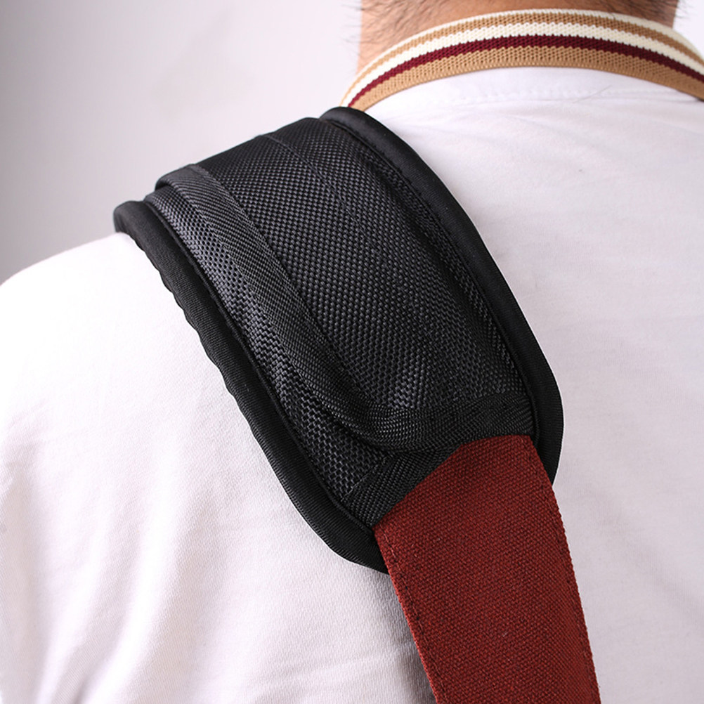 Guitar Strap Padded - 8 センチメートル幅のギターストラップパッド快適なショルダークッションアコースティックエレクトリックベースギター用滑り止め裏面固定テープ