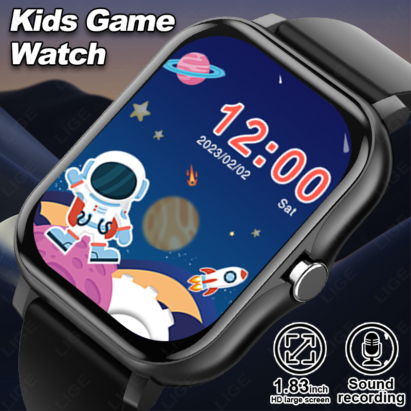Music Audiobook - LIGE 2025 オーディオブック子供スマートウォッチファッションスポーツガールズボーイズゲームスマートウォッチ子供防水電子時計学生ギフト