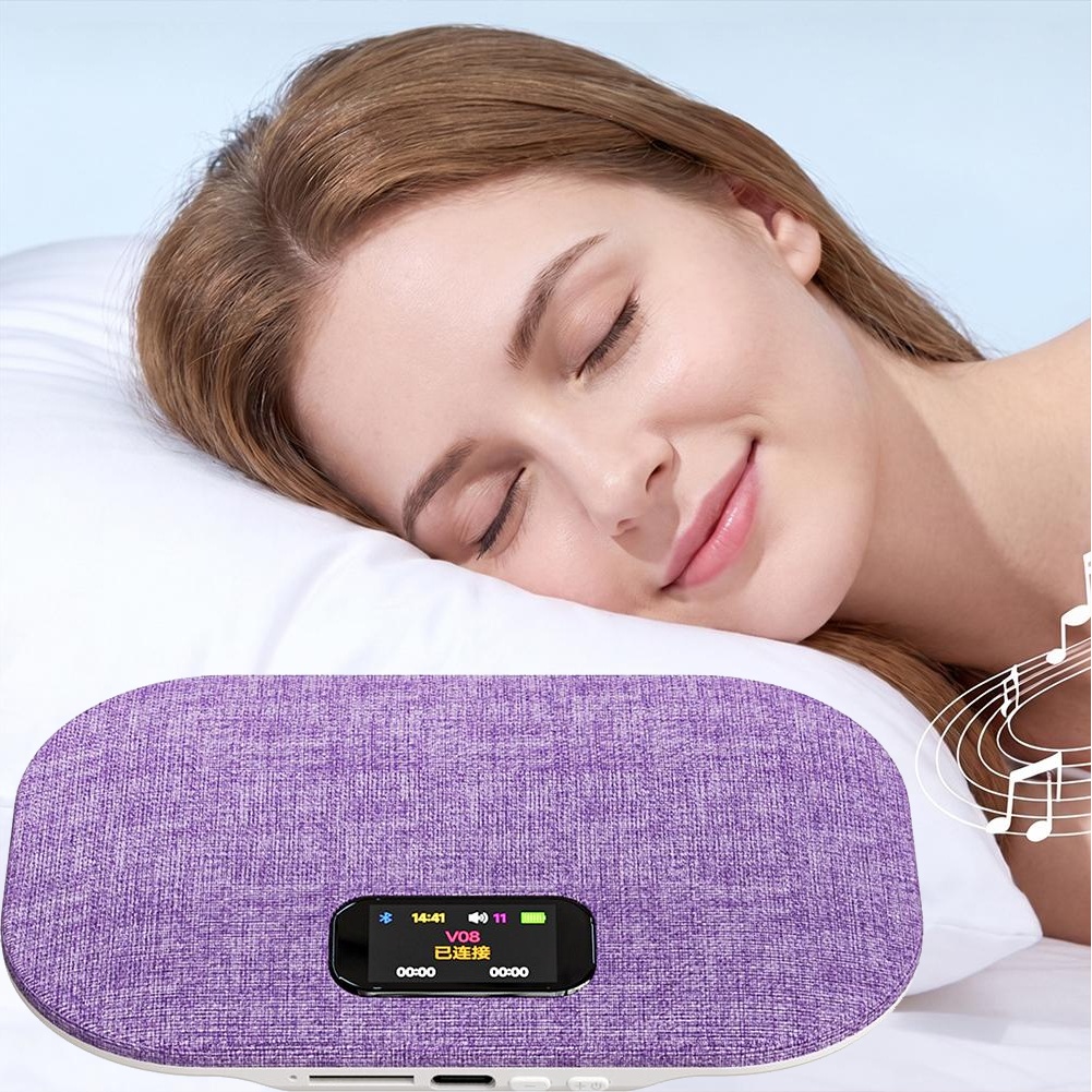 Audio Music To Lyrics - 睡眠用枕スピーカー 多機能Bluetooth音楽オーディオ 時間表示と歌詞同期機能付き