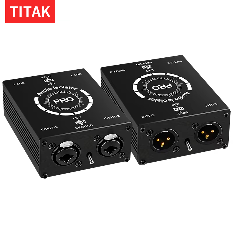 Audio Music Isolator - プロ仕様6.5mm XLR 2CHオーディオアイソレーター、ステージミキサー、ホームオーディオ、音楽機器用電流ノイズ低減フィルター