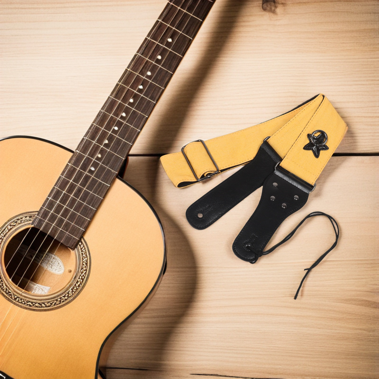 調節可能な幅広二層コットンギターストラップ、アコースティック - Guitar Strap Padded のレビューと価格