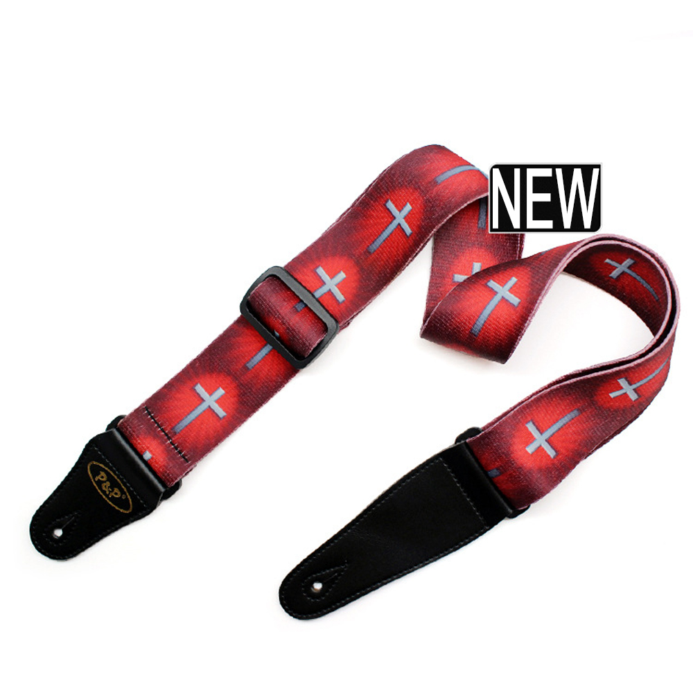 ギターストラップクロスリストパターンサーマルプリントエレクト - Guitar Strap Padded のレビューと価格