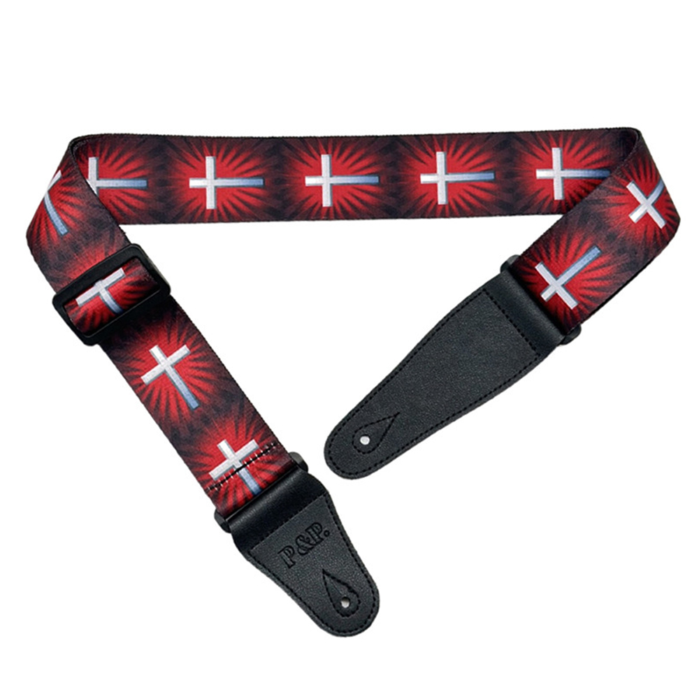 ギターストラップクロスリストパターンサーマルプリントエレクト - Guitar Strap Padded のレビューと価格