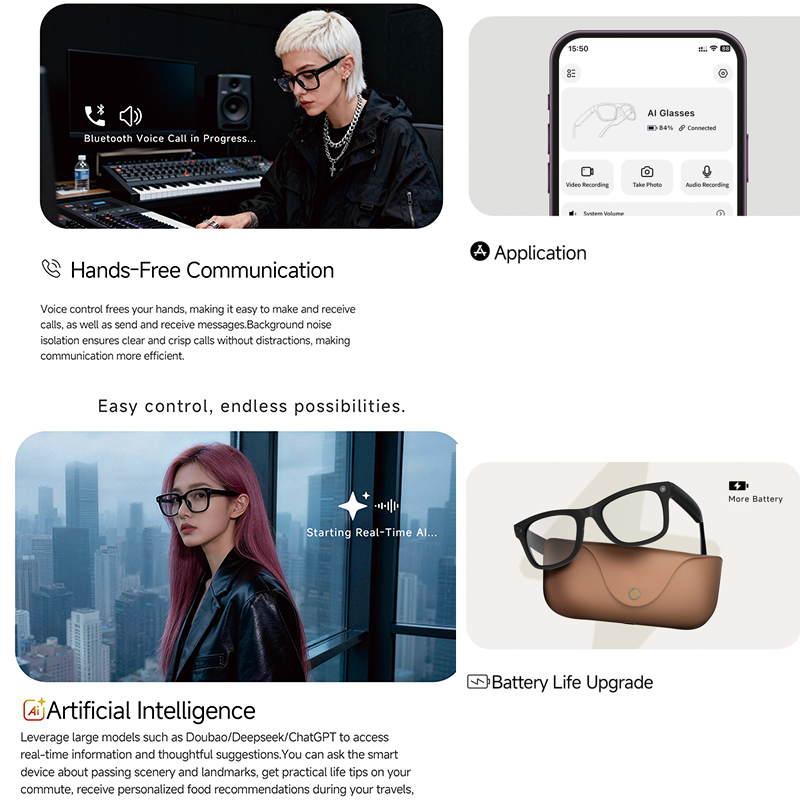 2026 AIスマートグラス HD 800W手ブレ補正カメラ - Audio Music To Video Ai Free のレビューと価格