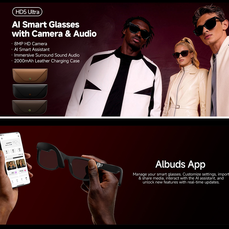 2026年新型AIスマートグラス 8MP HDカメラ AI翻 - Audio Music To Video Ai Free のレビューと価格