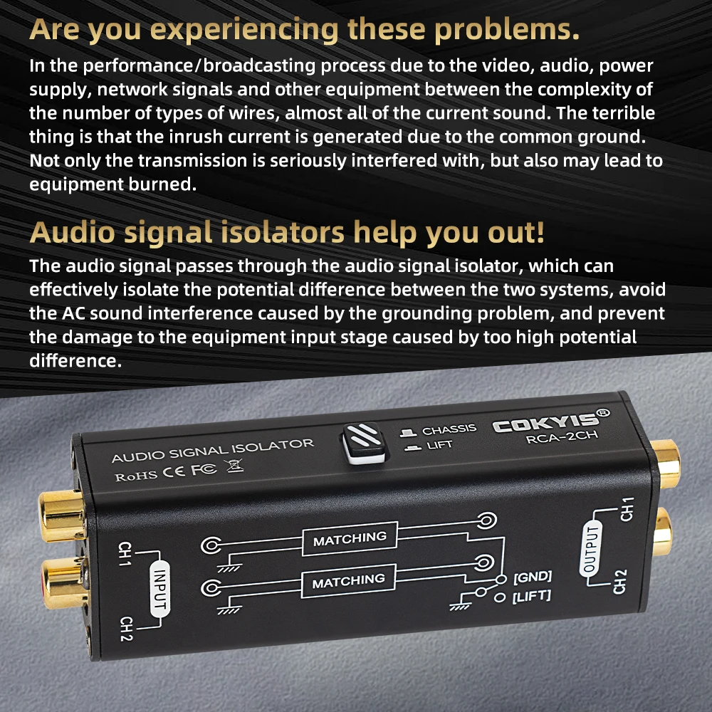 プロフェッショナルハムエリミネーターオーディオ信号アイソレー - Audio Music Isolator のレビューと価格